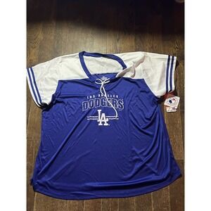 Los Angeles Dodgers MLB Majestic Fan‎ Fashion Blue Jersey Top Women's 4X NWT